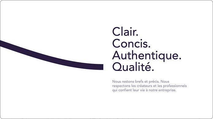 Brand values — clear, concise, authentic, quality
